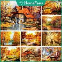 ราคา HFGolden ฤดูใบไม้ร่วงป่าทิวทัศน์ 5D DIY เพชรจิตรกรรมชุด Cosmic Cross เพชรเย็บปักถักร้อยภาพวาด Rhinestone โมเสคเพชร Art Home Decor ภาพวาด (26203789403)
