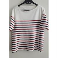 ราคา เสื้อคอปาด แขนสั้น ลายทางGu size L (6016767706)
