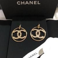 ราคา ต่างหูชาแนลห่างทองประดับคริสตัลตรงตัว CC (7410616746)