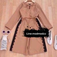 ราคา จั๊มสูทกางเกงขายาว5ส่วนเเต่งดีเทลลูกไม้ (314249315)