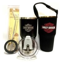 ราคา แก้วเก็บอุณหภูมิ ร้อน-เย็น แก้วเยติ ลาย Harley Davidson สีดำขอบสแตนเลส ฟรี!!.อุปกรณ์.หลอดแสตนเลส และยางรองแก้ว (คละสี) (6940053782)