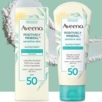 ราคา AVEENO® POSITIVELY MINERAL™ SENSITIVE SKIN SUNSCREEN BROAD SPECTRUM SPF 50 FOR FACE 59 ml. (4127171086)