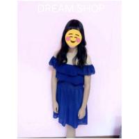 ราคา เดรสกระโปรงสีน้ำเงิน ชุดออกงาน ชุดราตรี (มือสอง) (8376678179)