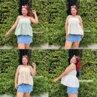 ราคา Socute เสื้อสายเดี่ยวผูกไหล่สาวอวบ เสื้อสายเดี่ยวสาวอวบน่ารักๆ ชุดเที่ยวทะเล (23840661122)