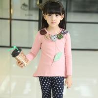 ราคา ชุดเสื้อแขนยาวกางเกงขายาว พิมพ์ลายดอกไม้ (งานเพ้นท์) สำหรับเด็ก 2-6 ปี (712355275)