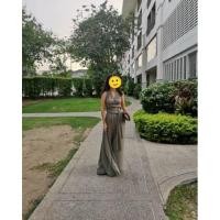 ราคา ส่งต่อ ชุดราตรียาว เดรสออกงาน สีเขียวอมเทา มือ2(ใส่ครั้งเดียว) (10154841537)