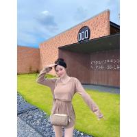 ราคา ชุดเซ็ทแขนยาว สีโอวัลติน ผ้าร่อง งานสวย (23539239028)