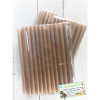 ราคา หลอดไข่มุก หลอดมุก(ไม่ซีล) 1 ถุง บรรจุ 50 หลอด สีน้ำตาลทอง ขนาด 12 มิล ความยาว 21 ซม. (3268135959)