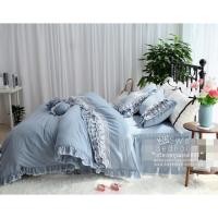 ราคา ผ้าปูที่นอนสีฟ้าเกรดA ระบายลูกไม้ สไตล์เจ้าหญิง เกาหลี (6417495372)