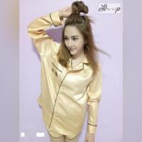 ราคา ชุดนอนปักชื่อ ชุดนอนซาติน (8399496350)