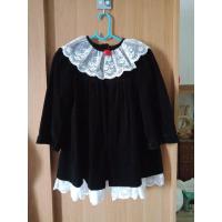 ราคา เดรสกำมะหยี่วินเทจสีดำ มือสอง (9327853904)