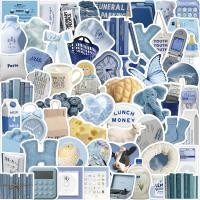 ราคา พร้อมส่งIKEA INS BLUE BLACK BROWN Series sticker สติกเกอร์กันน้ำรูปแบบที่แตกต่างกัน JAPAN 57ชิ้น (23669649485)