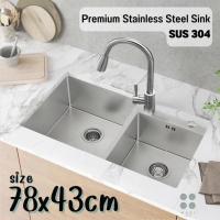 ราคา HM7843 Kitchen Sink, Stainless Steel Sink304 ซิ้งล้างจาน อ่างล้างจาน ซิ้งฝัง สแตนเลสซิ้ง อ่างล้างจานสแตนเลส304 อ่างล้าง (8064836642)