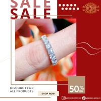 ราคา แหวนเพชรแท้เบลเยี่ยมคัทแหวนแถว9ตัง เรียง7เม็ด✨ (7462483912)