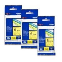 ราคา Brother เทปพิมพ์อักษรขนาด 6 มม. ตัวอักษรสีดำ พื้นเหลือง รุ่น TZe-611 (จำนวน 3 ม้วน) (16182752)