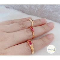 ราคา แหวนทองแท้พลอยแดง90% (2250090493)