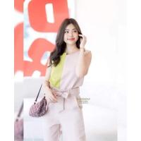 ราคา ชุดจั๊มสูทเซ็ท แขนกุด สวยดูดีทันสมัย งานป้ายNANNAPAT (13752955218)