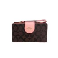 ราคา ส่งฟรี COACH Tech Phone Wallet In Colorblock Signature Canvas Shell Pink ไม่รับเก็บปลายทาง (17997607932)