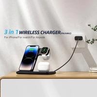 ราคา แท่นชาร์จไร้สาย 3 in 1 สําหรับ iPhone 14 13 12 Pro Max 11 15W Apple Watch 8 Airpods (24006747559)