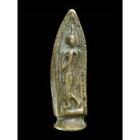 ราคา เหรียญหล่อ พระลีลาหลวงพ่อซวง วัดชีปะขาว สิงห์บุรี พิมพ์ใบข้าว เนื้อโลหะผสม ปี 2485-2507 (28850246570)