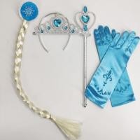 ราคา ชุดเอลซ่า ชุดแฟนซีเจ้าหญิงเอลซ่า ชุดเซ็ทเครื่องประดับเอลซ่า ถุงมือ คฑา มงกุฎ ผมเปียเอลซ่า (7620168216)