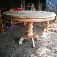 ราคา โต๊ะอาหารไม้สัก จานหมุนได้ ส่งฟรี!! (2227347369)