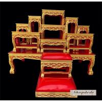 ราคา โต๊ะหมู่บูชา หมู่ 9 หน้า 8 งานไม้สนร่องสีปิดทอง (ไม่รวมโต๊ะกราบ) (25351977159)