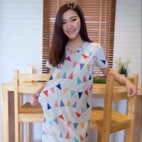 ราคา เดรสให้นม ชุดให้นม ชุดคลุมท้อง แบบแหวกข้าง ริ้วธง (1412254455)