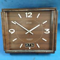 ราคา Kayu Seiko Clock Calendar vintage โบราณวินเทจวินเทจเก่าหายากคลาสสิกและ imoet (26254023027)