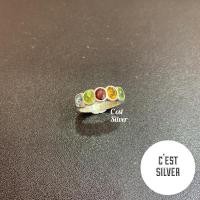 ราคา พร้อมส่ง‼️แหวนเงินแท้พลอยแท้ฝังหุ้ม 5เม็ด แหวนพลอยแท้ แหวนเงิน แหวนแถว (9272504905)