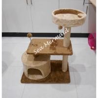 ราคา คอนโดแมว 3 ชั้น มีเบาะนอน ขนาด 40x60x77 ซม. สีเบจ-กาแฟ มือสอง (12763825973)