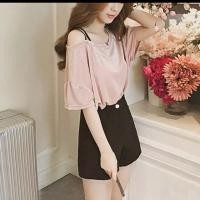 ราคา พร้อมส่ง^^เสื้อยืดปาดไหล่ข้างเดียว เสื้อกลิตเตอร์ @วิ้งๆ (4325589294)