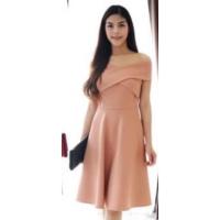 ราคา Dress สีโอรส เปิดไหล่ (1667755080)