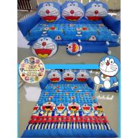 ราคา ที่นอนโซฟาหัวตุ้กตาลายโดเรม่อนปากแดงผ้านาโน2in1 พับเป็นโซฟากางออกเป็นเตียง แถมหมอน1 หมอนข้าง1 (1400550958)