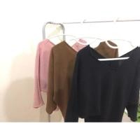 ราคา เสื้อไหมพรม ปาดไหล่ ทรงปีกค้างคาว (670874581)