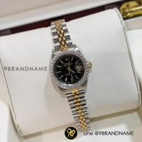 ราคา Rolex Lady-Datejust 26 Black Dial Women's Watch 69173 หน้าลูกฟูกดำ ขอบเพรชหนามเตยเล็ก (23124951424)