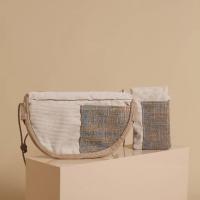 ราคา TIM & co - กระเป๋า Sacoche , กระเป๋าสะพายข้าง , กระเป๋าผ้าคราม , Sacoche สีครามอ่อนสลับลูกฟูกสีเบจ (6154773554)