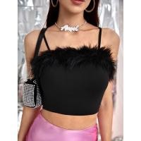 ราคา เสื้อสายเดี่ยวขนฟรุ้งฟริ้ง (20728133862)