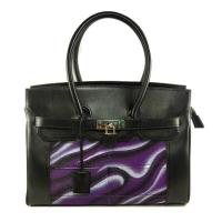 ราคา กระเป๋าหิ้วหนังปลากระเบนแท้ผู้หญิงทรงเบอร์กิ้น สีม่วงลายคลื่น ใบใหญ่ จุได้เยอะ กุญแจล๊อค มีหูหิ้ว มีซิปกันขโมย (5374589135)