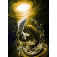 ราคา รูปโปสเตอร์ ปลาคาร์ฟ ไม่มีกรอบ ติดผนัง ภาพมงคล เสริมฮวงจุ้ย ตกแต่งบ้าน ขนาด A3 (24385257639)