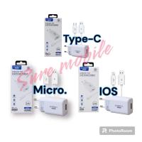 ราคา อแดปเตอร์+สายชาร์จ ENERGY PREMIUM USB 2.4A ชาร์จเร็ว Micro / ip8 / Type-C หัวปลั๊กชาร์จเร็ว (19271048619)