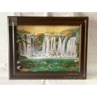 ราคา กรอบรูปไม้สัก ภาพโปสเตอร์น้ำตก ปลา สิริมงคล เสริมฮวงจุ้ย (4448730056)