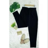 ราคา กางเกงทำงานผ้าฮานาโกะขากระบอกเล็ก สีดำ ซิปหลัง (3917619597)
