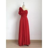 ราคา ชุดราตรียาวเกาะอกสีแดงสดผ้าชีฟอง (9315190694)