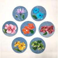 ราคา จานรองแก้วdenimเพ้นท์สี #ที่รองแก้วน้ำ #handmade #ดอกไม้ #เพ้นท์สี #สีอะคริลิค #denim #ที่ระลึก #premium #รักษ์โลก (21296586470)