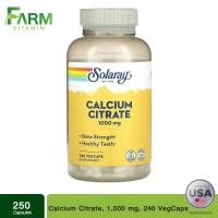 ราคา Solaray, Calcium Citrate, 1,000 mg, 240 VegCaps (250 mg per Capsule) (29412000674)