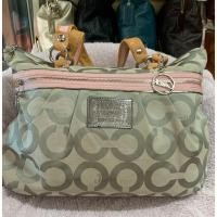 ราคา กระเป๋ามือสอง COACH Poppy Signature Sateen Gram Tote bag Shoulder bag (14494449740)