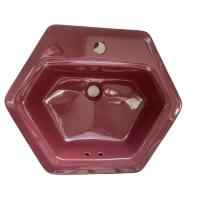 ราคา S-4342 อ่างล้างหน้า Hexagon แบบฝังบนเคาน์เตอร์ เซรามิค ทรงหกเหลี่ยม สีแดง - STAR SANITARYWARE (4521405468)