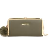 ราคา กระเป๋าสตางค์ใบใหญ่ ขอบทองพร้อมสายโซ่สะพายไฮโซ （GC-058) (20166354966)