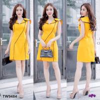 ราคา GN9484 Dress เดรสทรงคอปก แขนกุด ช่วงแขนและคอ (2298901239)